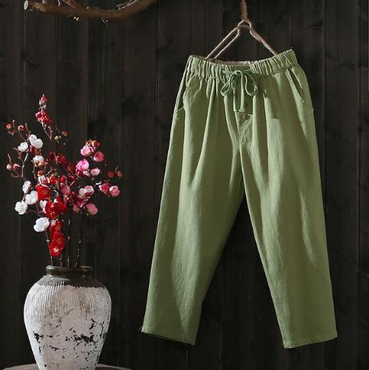 棉麻哈伦裤：清凉透气又防晒（图）