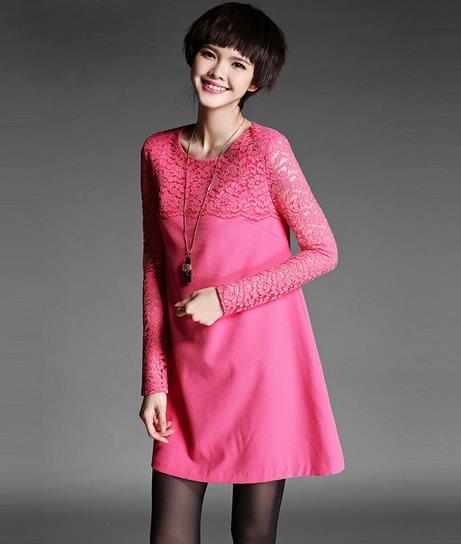 2017新款刺绣针织直筒裙搭配：清新淡雅秋日风情