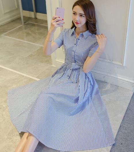 棉麻收腰系带衬衫裙怎么搭配：彰显时尚性感女人味