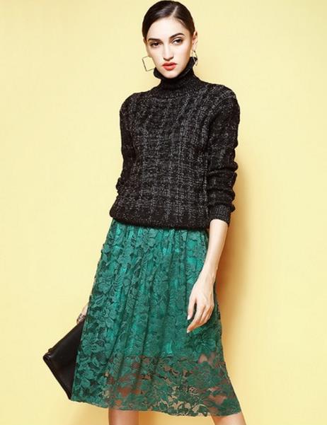 打底裤搭配荷叶袖针织半裙套装:时尚百搭甜美范 打底裤搭配荷叶袖针织半裙套装:时尚百搭甜美范