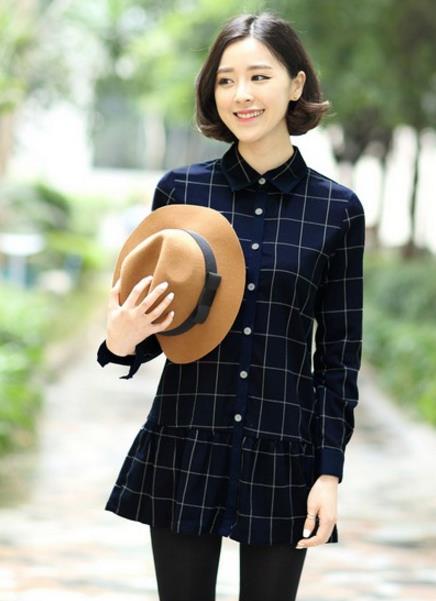 百搭荷叶边格子衬衫搭配：彰显秋日时尚活力（图）