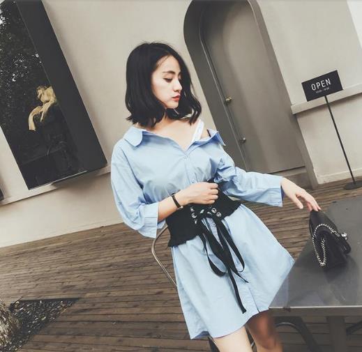 2017竖条纹中长款长袖衬衫:女装新款衬衫推荐 2017竖条纹中长款长袖衬衫:女装新款衬衫推荐