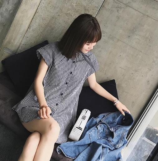 2017竖条纹中长款长袖衬衫：女装新款衬衫推荐