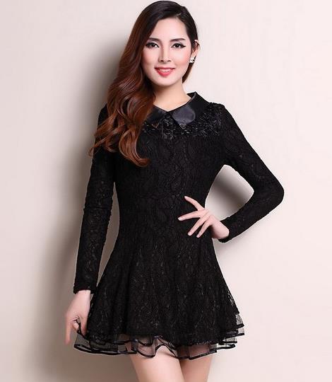 圆领泡泡袖连衣裙搭配高跟单鞋：这个秋天你穿对了吗