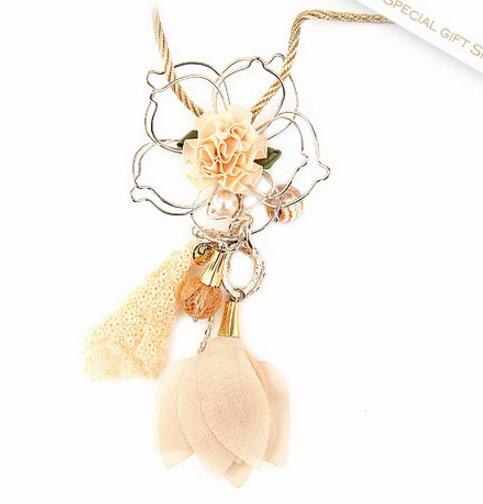 水晶蕾丝长项链怎么搭配：5款蕾丝项链演绎田园风