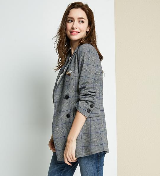 早秋有这几款格子翻领外套：足够时尚帅气一秋天（图)