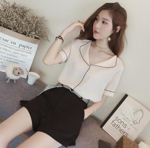 个性有范的短袖雪纺衫两件套就是美得理直气壮（图）