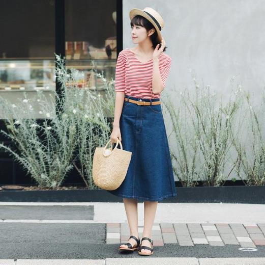 时尚百搭高腰格子鱼尾裙：轻松超显大长腿（图）