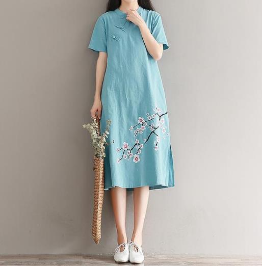 清新条纹棉麻连衣裙搭配：6款演绎复古棉麻风（图）