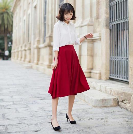 半身A字百褶裙怎么搭配：5款凸显浓郁复古风（图）