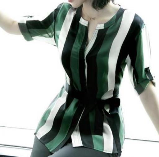 阔腿裤搭配大码宽松短袖真丝衬衫：优雅女人味(图)