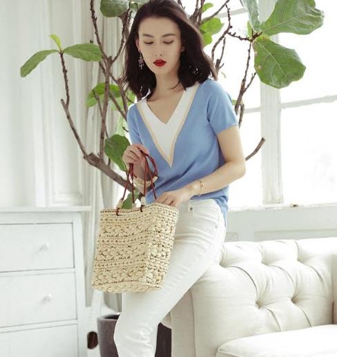 阔腿裤搭配大码宽松短袖真丝衬衫：优雅女人味(图)