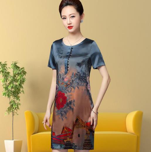 中长款遮肚高端桑蚕丝A字裙：丝滑亲肤又减龄（图）