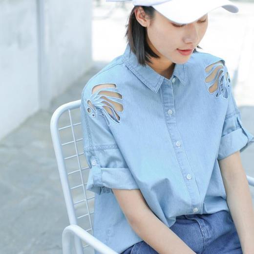 6款镂空刺绣轻薄牛仔衬衫:帅气性感又百搭(图) 6款镂空刺绣轻薄牛仔衬衫:帅气性感又百搭(图)