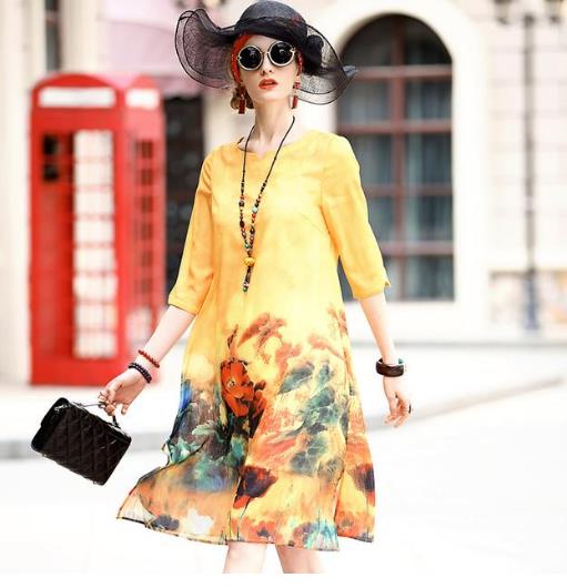 6款真丝雪纺连衣裙搭配：减龄显瘦连衣裙分享（图）