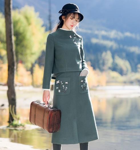 2018最新款格子毛呢两件套：打造端庄大方职业范