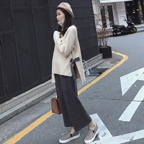 秋冬搭配小心机 显瘦阔腿背带裤两件套分享（图）