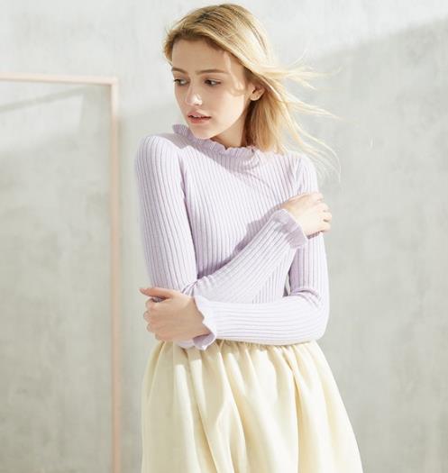 早春荷叶边毛衣怎么搭配 显瘦显气质（图）