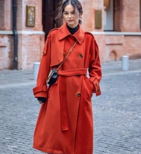 过年就要这样穿 红色针织搭配红色外套（图）