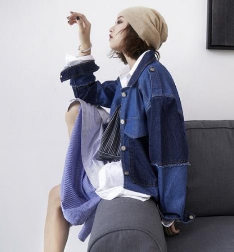 有了毛边牛仔阔腿裤的搭配 马上变身万人迷