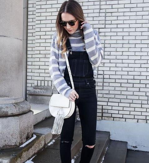 春季背带牛仔裤这样搭配减龄又时尚（图）