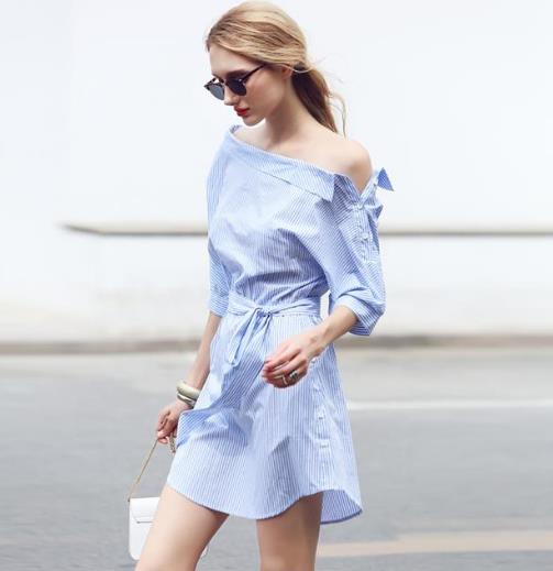 性感指数倍增的条纹连衣裙搭配示范（图）