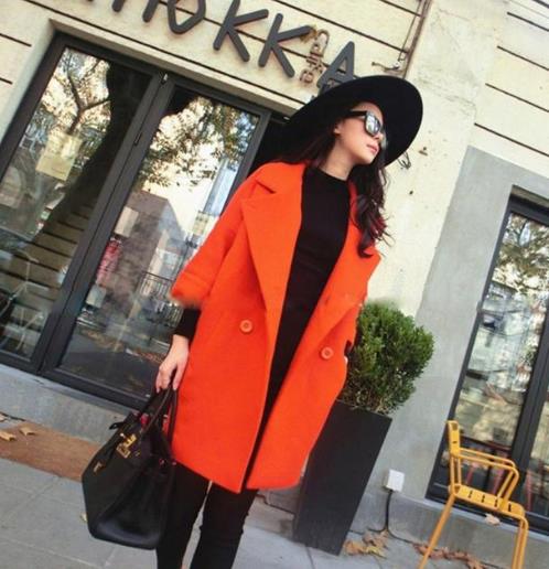 时尚又有型的双排扣呢子大衣搭配示范（图）