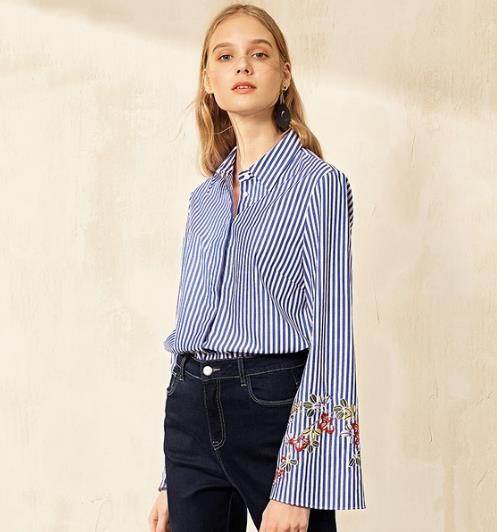 V领灯笼袖衬衫的搭配让你玩转早春时尚（图）