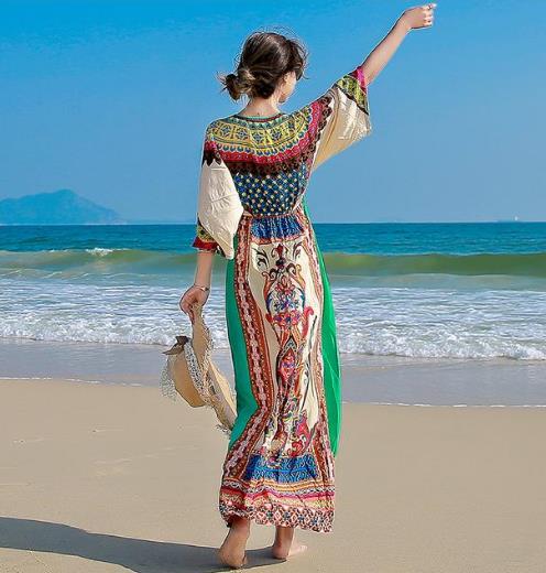 超美的新款性感露背吊带雪纺沙滩裙分享（图）