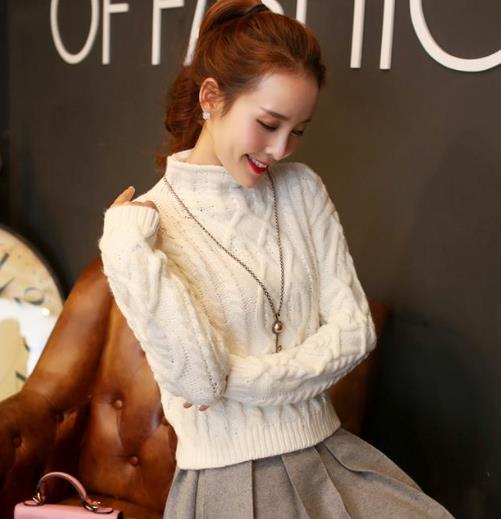 矮个子也能驾驭的套头复古麻花毛衣分享（图）