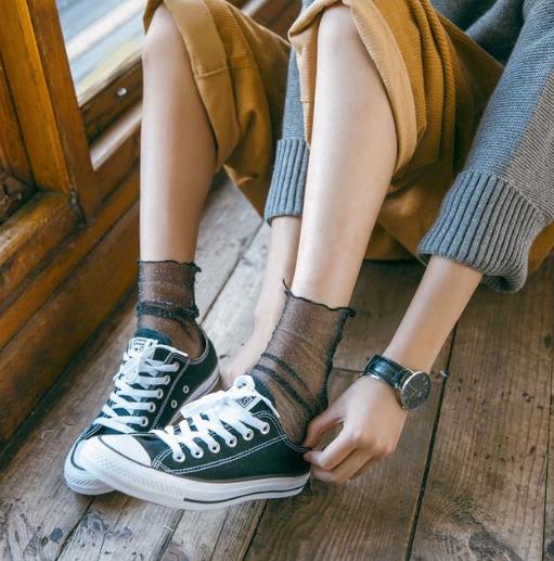 春夏复古渔网堆堆袜 怎搭配都很好看（图）