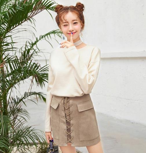 春季新款针织半身裙这么穿才好看（图）