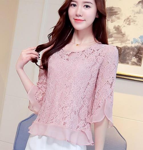 有小肚腩的女人就穿这几款显瘦蕾丝打底衫（图）