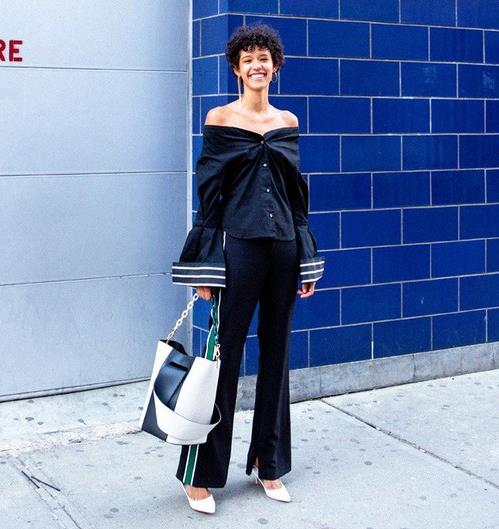 春装新品：性感花式露肩衬衫裙搭配示范（图）