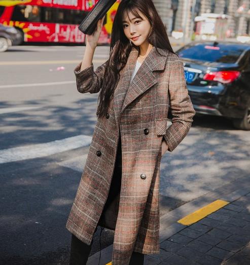 显瘦又显白的格子毛呢外套搭配 彰显春日活力