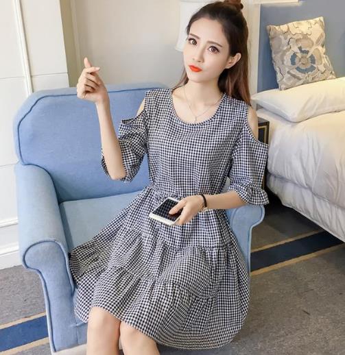 适合胖MM穿的系带宽松连衣裙 显瘦又性感