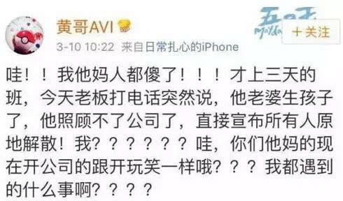 因妻生娃解散公司：不是闹着玩么开公司就跟玩一样