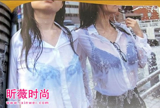 街拍日本妹子湿身好清凉：日本少女傲人身材湿身性感