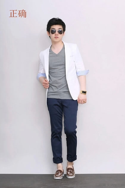 小西装搭配：男士小西装怎搭配正确示范图例