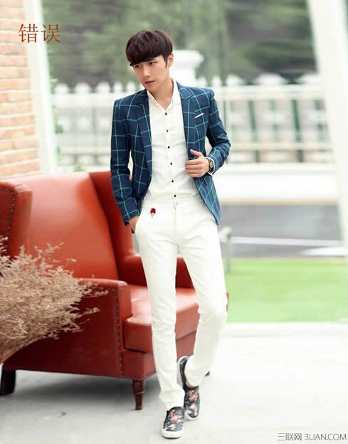 小西装搭配：男士小西装怎搭配正确示范图例