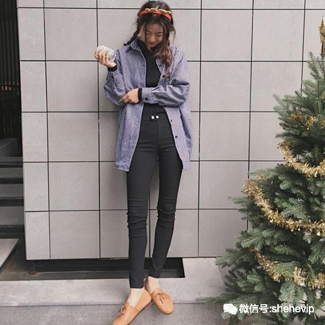 春夏季穿啥不纠结：竖条纹衬衫让你变身时髦咖