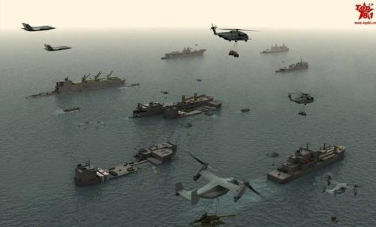 中国海军巨无霸船队曝光：可运输万吨舰船（图）