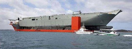 中国海军巨无霸船队曝光：可运输万吨舰船（图）