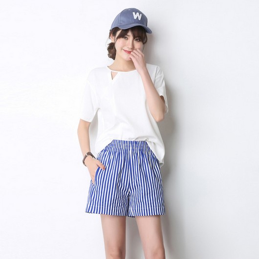 休闲短裤阔腿裤搭配图片欣赏：收腰显瘦秀出美腿（图）