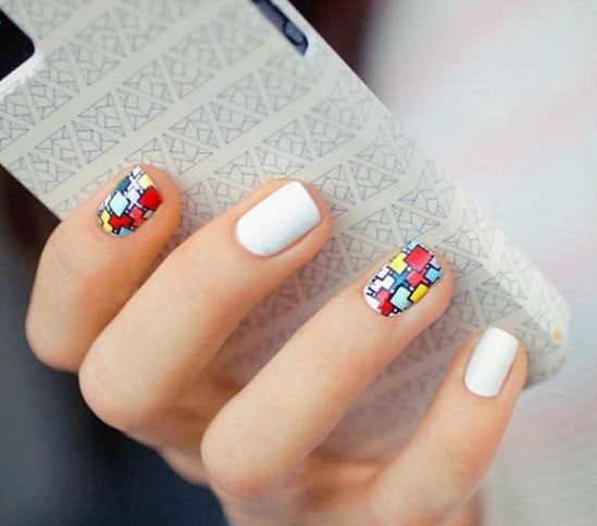2017韩式美甲图片：韩式清新2017美甲图片