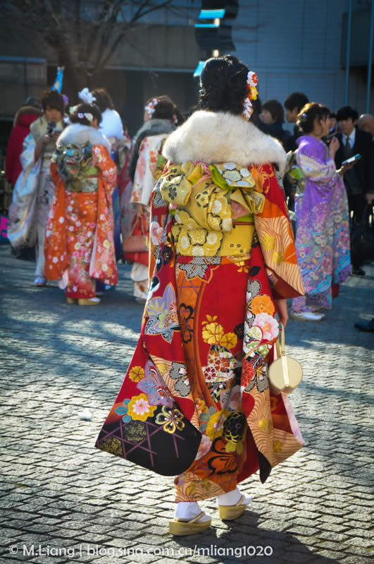 日本少女成人礼现场令世人惊讶：少女摇曳多姿（图）