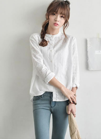 女士衬衫怎么搭配好看：女式长袖衬衫搭配效果