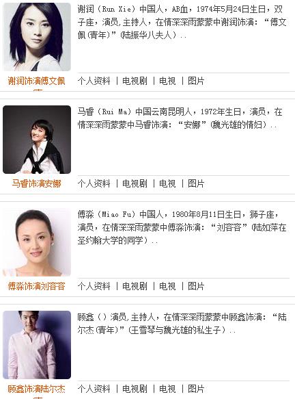 情深深雨蒙蒙演员表:情深深雨蒙蒙演员大全详细介绍 情深深雨蒙蒙演员表:情深深雨蒙蒙演员大全详细介绍