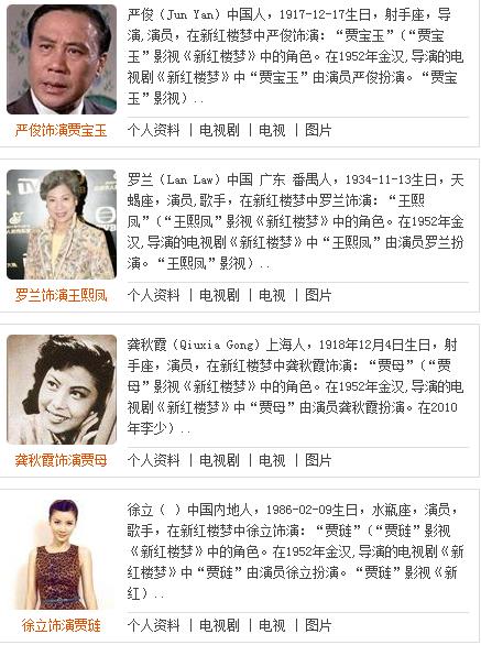 新红楼梦演员表:新红楼梦演员大全详细介绍 新红楼梦演员表:新红楼梦演员大全详细介绍
