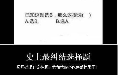 好纠结的选择题，我和我的小伙伴都惊呆了